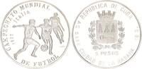Kuba 5 Pesos Silber Fußball WM 1990 Italien, Spieler -