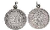Kaiserreich Patriotischer Anhänger Silber 20 Pfennig -