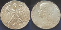Deutschland /Weimar/ Probeprägung 3 Mark Probe 1925 ohne Münzzeichen Weimar 3 Mark 1925 Motivpr. in Silber, o. Mzz., VS und RS neues Design, vz-st