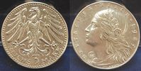 Deutschland /Weimar/ Probeprägung 3 Mark Probe 1925 ohne Münzzeichen Weimar 3 Mark 1925 Motivpr.(6) in Silber, o. Mzz., VS und RS neues Design, vz-st