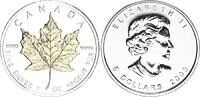 Kanada 5 Dollar 1 oz Maple Leaf mit Goldauflage -