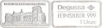 BRD 1 oz Silberbarren, Motivbarren Degussa Berlin Reichstagsgebäude -