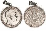 Kaiserreich - Preußen patriotischer Münzanhänger Silber aus 3 Mark Wilhelm II. -