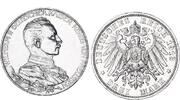Deutsches Kaiserreich - Preußen 3 Mark Silber Wilhelm II. - 25 jähriges Regierungsjubiläum -