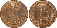 Kolonien Deutsch-Ostafrika 1 Pesa Deutsch-Ostafrika 1 Pesa 1891 schöne Tönung, prägefrisch-st PCGS MS64RM