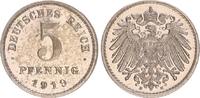 Deutschland / Ersatzmünzen 5 Pfennig Eisen 5 Pfennig Eisen Ersatzmünze J.297 1919E Polierte Platte sehr selten