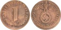 Deutschland / 3.Reich 1 Pfennig-10% dezentriert 1 Pfennig 1937A J.361 ss-vz 10% dezentriert Fehlprägung