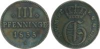 Mecklenburg-Strelitz 3 Pfennige Mecklenburg-Strelitz 3 Pfennige 1855 A, ss-vz
