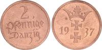 Polen / Danzig 2 Pfennig Polen / Danzig 2 Pfennig 1937 fast Stempelglanz