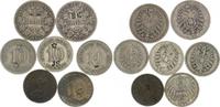 Deutschland / Kaiserreich 2 Pfennig-1 Reichsmark ( privates Notgel Lot Kaiserreich 7 Münzen 2 PF -1 R-Mark privates Notgeld mit Gegenstempel