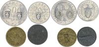 Deutschland /Weimar 10 Pfennig-500 Mark ( privates Notgeld) Lot Weimar 4 Münzen 10 PF -500 Mark privates Notgeld mit Gegenstempel