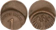 Kaiserreich 1 Pfennig, 40 % dezentriert Kaiserreich 1 Reichs Pfennig 40% dezentriert ss-vz