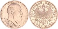 Deutschland / Kaiserreich / Baden 5 Mark Baden Baden 5 Mark 1902 Friedrich Grossherzog von Baden vz-st Auflage 60.000