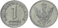 Deutsche Nebengebiete / Polen gepl. K. 1 Fenig geplantes Königreich Polen, 1 Fenig Eisen 1918 F