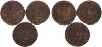 Russland/Polen 2 Kopeken 3 Stück Russland 2 Kopeken 1819-1826 3 Stück Alexander I 1801-1825 s- ss