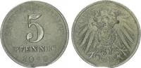 Deutschland / Kaiserreich 5 Pfennig Fehlprägung Kaiserreich 5 Pf. J.297 1918 D ss-vz, Zainende, Lichtenrader Prägung
