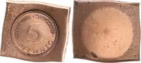 Deutschland 5 Pfennig einseitiger Kupferabschlag Probe bzw. einseitiger Abschlag d.Wertseite vom 5 Pf.Bank dt.Länder