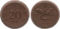 Weimar Freistaat Sachsen 20 Pfennig französische Prägung 20 Pfennig Freistaat Sachsen prägefr., französische Prägung 180°Stempeldrehung
