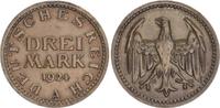 Deutschland / WEIMAR 3 Mark WEIMAR 3 Mark J.312 1924 private Prägung in Bronze, nicht vom Originalstempel