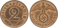 Deutschland / 3.Reich 1 Pfennig 1 Pfennig 1936D J.361 seltenes Jahr Leichte Tönung, vz+