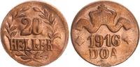 Kolonien / Deutsch-Ostafrika 20 Heller Kolonien Deutsch-Ostafrika 20 Heller 1916T J.724c Bronze ss-vz