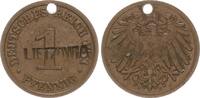 Deutschland / Kaiserreich 1 Pfennig Kaiserreich 1 Pf. J.10 1911A mit Gegenstempel Lietzowia (Berlin)