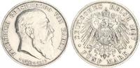 Deutschland / Kaiserreich / Baden 5 Mark Baden 5 Mark J.37 1907 Silbermünze Friedrich auf den Tod, vz-st