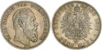 Württemberg 5 Mark 5 Mark Württemberg, Karl 1876 F Patina