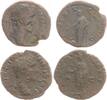 Antike / verschiedene Römische Kaiser Lot aus 2 AE As-Größe Römische Kaiser 2xAntoninus Pius, (5) -