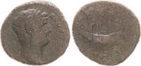 Antike / Römische Kaiserzeit As Hadrianus, 117-138, As mit Rückseitendarstellung Galeere -