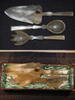 Deutschland Tortenheber, Salatbesteck aus Horn mit Silbergriff Tortenheber 22cm, Salatbesteck 16,8cm aus Horn mit Silbergriffen 835 -