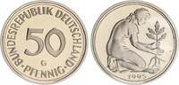 Deutschland / Bundesrepublik 50 Pfennig 50 Pf. Kursmünze 1995 G TOP-Erhaltung-Seltenes Jahr Polierte Platte (PP, Proof) -