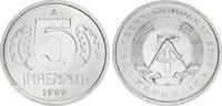 Deutschland / DDR 5 Pfennig, geänderte Jahreszahl 5 Pfennig DDR 1989 st, geänderte Jahreszahl sehr selten -