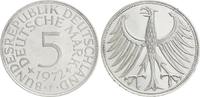 Deutschland 5 DM Fehlprägung 5 DM J.387 Silber Kursmünze 1972 F ohne Randschrift !!! Rand glatt prfr. -