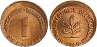 Deutschland 1 Pfennig Fehlprägung BRD 1 Pfennig 1969 G Fehlprägung: 15% dezentriert prfr.-St. -