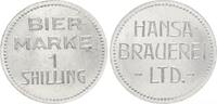 Deutsch-Südwestafrika 1 Shilling Biermarke Hansa Brauerei Deutsch-Südwestafrika, Biermarke 1 Shilling Hansa Brauerei in 2 Sprachen f.prfr. -
