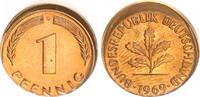 Deutschland 1 Pfennig Fehlprägung BRD 1 Pfennig 1969 G Fehlprägung: 10% dezentriert prfr.-St.(5) -
