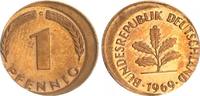 Deutschland 1 Pfennig Fehlprägung BRD 1 Pfennig 1969 G Fehlprägung: 10% dezentriert prfr.-St.(8) -