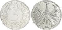Deutschland 5 DM Fehlprägung 5 DM J.387 Silber Kursmünze 1967 F ohne Randschrift !!! Rand glatt f.vz -