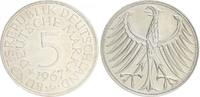 Deutschland 5 DM Fehlprägung 5 DM J.387 Silber Kursmünze 1967 G ohne Randschrift !!! Rand glatt ss-vz -