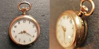 Schweiz, DAMEN TASCHENUHR, Goldene (8 K) DAMEN-TASCHENUHR, arabische Ziffern, ca. 1910, -