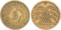 Deutschland / Weimar 5 Pfennig Variante Weimar 5 Pfennig 1925 F Variante, große 5 in 1925 -