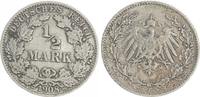 Kaiserreich 1/2 Mark 1/2 Mark Silber J.16 1908 J, 8 aus 7 geändert (3) -