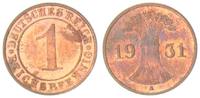 Deutschland / Weimar 1 Pfennig Weimar 1 Reichspfennig J.313 1931 A (2) -