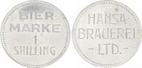Deutsch-Südwestafrika 1 Shilling Biermarke Hansa Brauerei Deutsch-Südwestafrika, Biermarke 1 Shilling Hansa Brauerei in 2 Sprachen prfr. -