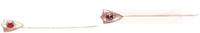 Deutschland / Granatstein Granatsteinbrosche Granatstein Brosche, Tombak versilbert, 1,17g, länge 5,8cm -