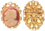 Deutschland Gemme Messing vergoldet Gemme Messing vergoldet, Brosche, Brosche 3,5cm lang, 7,14g -