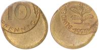 Deutschland 10 Pfennig 40% dezentriert BRD 10 Pfennig 1970 -