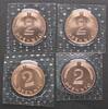 Deutschland 2 Pfennig 2 Pfennig 1988 D,F,G,J 4 Münzen komplett Stempelglanz, in Folie -