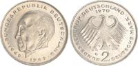 Deutschland 2 DM 2 DM Adenauer 1970 G, Fehlprägung,auf halbem geplatzten Schrötling -